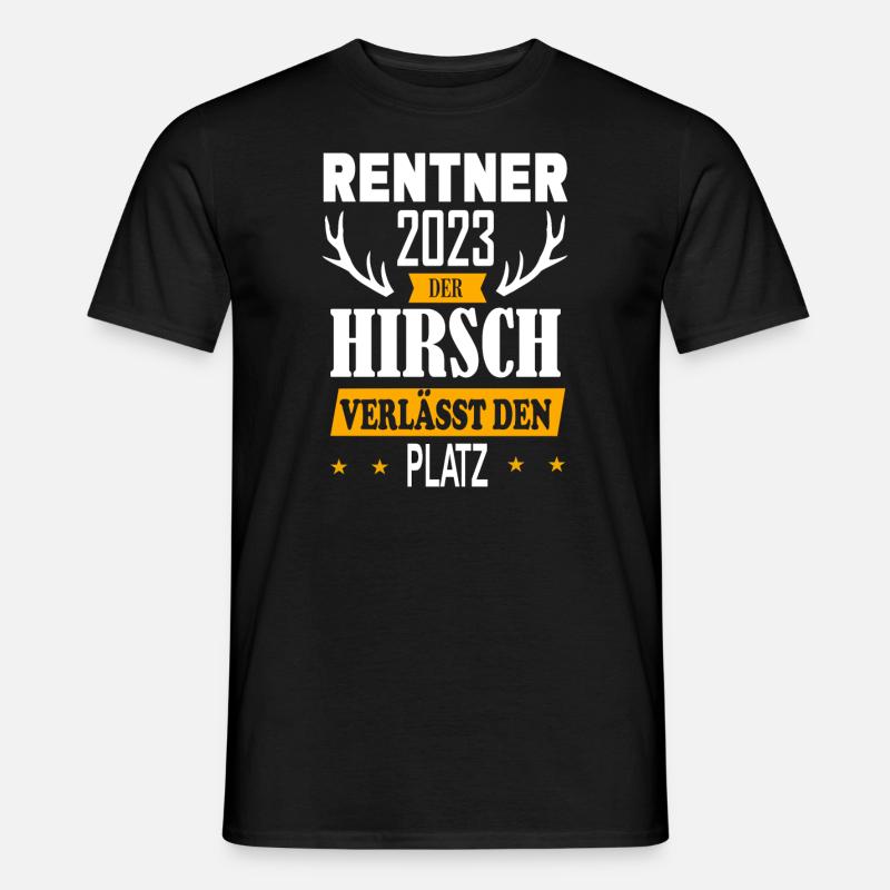 Rentner 2023 Hirsch - Männer T-Shirt - Schwarz