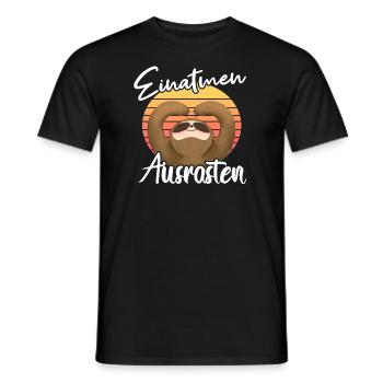 Yoga Faultier - Einatmen Ausrasten - Männer T-Shirt - Schwarz - Vorne - AI Model Male 178 light (178cm)