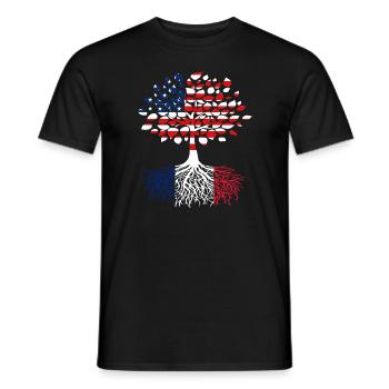 Racines Français des arbres américains - T-shirt homme - noir - Devant - AI Model Male 178 light (178cm)