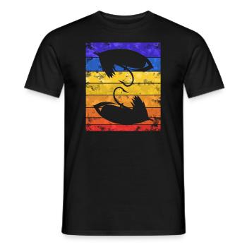 Vintage Fly Fishing Coucher de soleil - T-shirt homme - noir - Devant - AI Model Male 178 light (178cm)