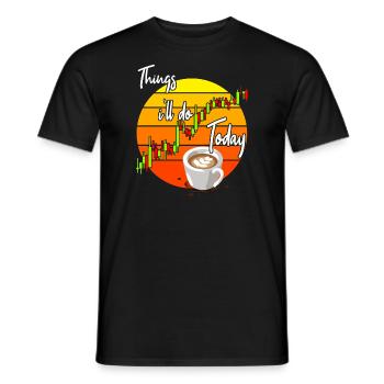 Café et commerce - T-shirt homme - noir - Devant - AI Model Male 178 light (178cm)