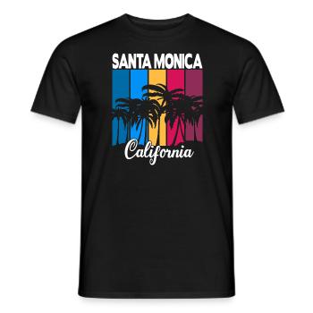 Vintage Santa Monica California Palmen - Männer T-Shirt - Schwarz - Vorne - AI Model Male 178 light (178cm)