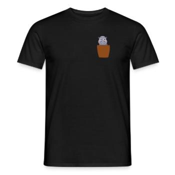 Hippopotame dans la poche thoracique - T-shirt homme - noir - Devant - AI Model Male 178 light (178cm)