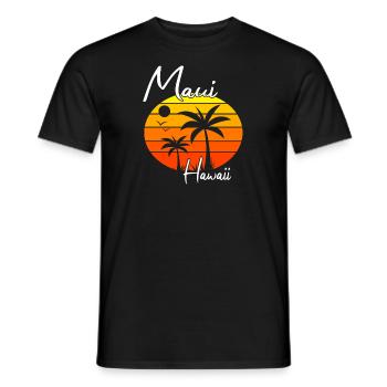 Maui Hawaii Sonnenuntergang - Männer T-Shirt - Schwarz - Vorne - AI Model Male 178 light (178cm)