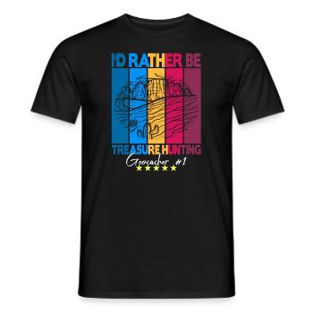 Geocaching Geocacher Gezegde - Heren T-shirt - zwart - Voor - AI Model Male 178 light (178cm)