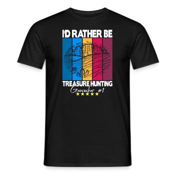 Geocaching Geocacher Gezegde - Heren T-shirt - zwart - Voor - AI Model Male 178 light (178cm)
