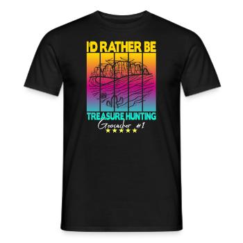 Geocaching Geocacher Gezegde - Heren T-shirt - zwart - Voor - AI Model Male 178 light (178cm)