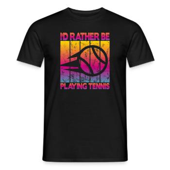 Je préfère jouer au tennis - T-shirt homme - noir - Devant - AI Model Male 178 light (178cm)