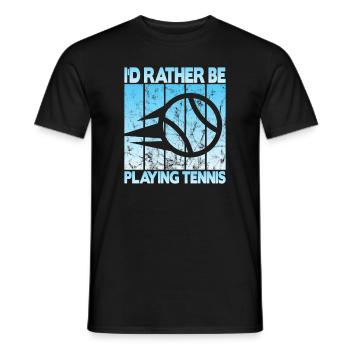 Je préfère jouer au tennis - T-shirt homme - noir - Devant - AI Model Male 178 light (178cm)