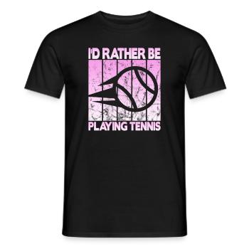Je préfère jouer au tennis - T-shirt homme - noir - Devant - AI Model Male 178 light (178cm)
