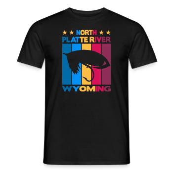 North Platte River Wyoming Pêche à la mouche - T-shirt homme - noir - Devant - AI Model Male 178 light (178cm)
