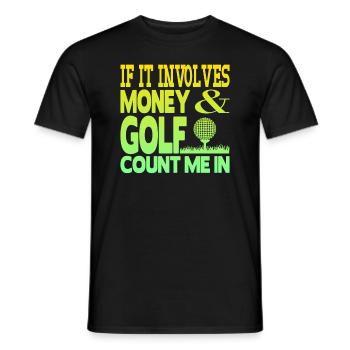 Geld und Golf - Männer T-Shirt - Schwarz - Vorne - AI Model Male 178 light (178cm)