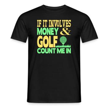 Geld und Golf - Männer T-Shirt - Schwarz - Vorne - AI Model Male 178 light (178cm)