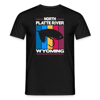 North Platte River Wyoming Pêche à la mouche - T-shirt homme - noir - Devant - AI Model Male 178 light (178cm)