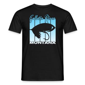 Gallatin River Montana Pêche à la mouche - T-shirt homme - noir - Devant - AI Model Male 178 light (178cm)