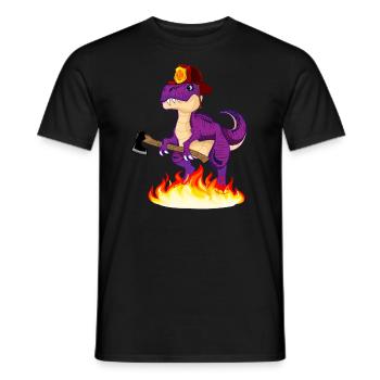 Fire Brigade Dinosaurs - Men's T-Shirt - black - Front - AI Model Male 178 light (178cm)