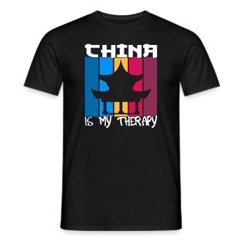 China is my therapy - Men's T-Shirt - black - Front - AI Model Male 178 light (178cm)