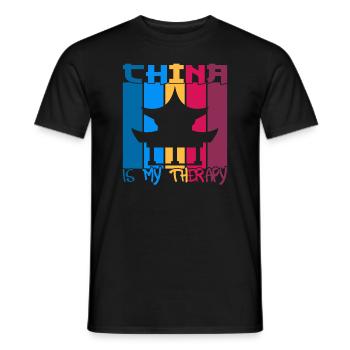 China is my therapy - Men's T-Shirt - black - Front - AI Model Male 178 light (178cm)
