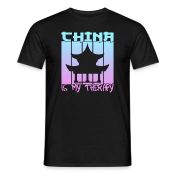China is my therapy - Men's T-Shirt - black - Front - AI Model Male 178 light (178cm)