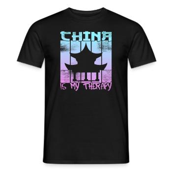 China is my therapy - Men's T-Shirt - black - Front - AI Model Male 178 light (178cm)