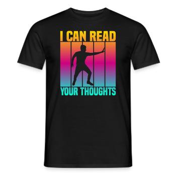 I Can Read Your Thoughts - Männer T-Shirt - Schwarz - Vorne - AI Model Male 178 light (178cm)
