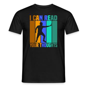 I Can Read Your Thoughts - Männer T-Shirt - Schwarz - Vorne - AI Model Male 178 light (178cm)
