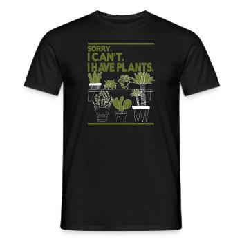 Sorry I Can't I have Plants - Männer T-Shirt - Schwarz - Vorne - AI Model Male 178 light (178cm)