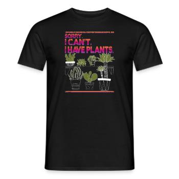 Sorry I Can't I have Plants - Men's T-Shirt - black - Front - AI Model Male 178 light (178cm)