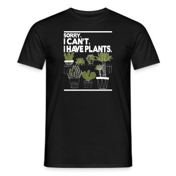Sorry I Can't I have Plants - Men's T-Shirt - black - Front - AI Model Male 178 light (178cm)