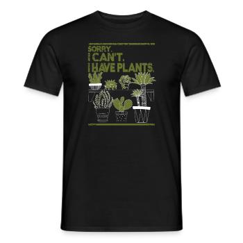 Sorry I Can't I have Plants - Männer T-Shirt - Schwarz - Vorne - AI Model Male 178 light (178cm)