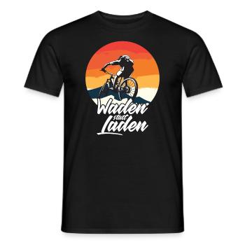 Waden statt Laden Fahrrad E-Bike Radtrikot - Männer T-Shirt - Schwarz - Vorne - AI Model Male 178 light (178cm)