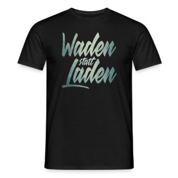 Waden statt Laden Fahrrad E-Bike Radtrikot - Männer T-Shirt - Schwarz - Vorne - AI Model Male 178 light (178cm)