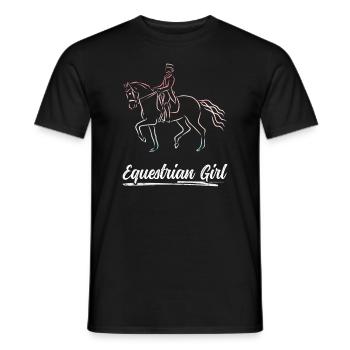 Equestrian Girl Horse Riding Dressage - Männer T-Shirt - Schwarz - Vorne - AI Model Male 178 light (178cm)