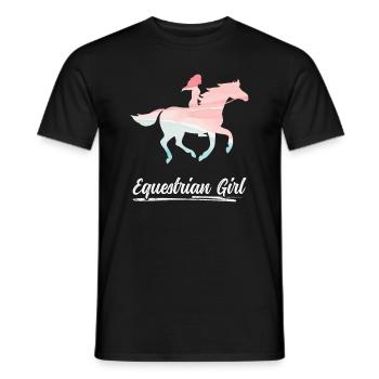 Equestrian Girl Horse Riding Dressage - Men's T-Shirt - black - Front - AI Model Male 178 light (178cm)