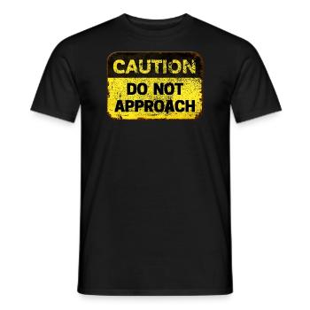 Attention danger soyez prudent - T-shirt homme - noir - Devant - AI Model Male 178 light (178cm)