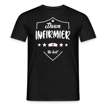 Daron Infirmier Pour Papa Infirmier - T-shirt homme - noir - Devant - AI Model Male 178 light (178cm)