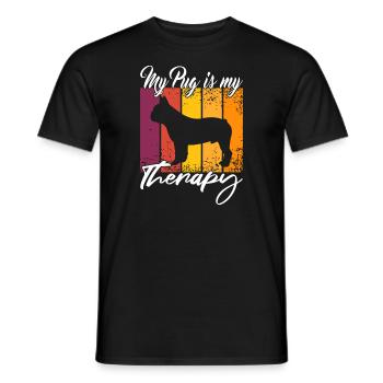My Pug is my therapy - Men's T-Shirt - black - Front - AI Model Male 178 light (178cm)