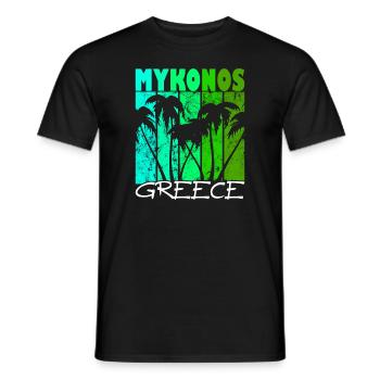 Mykonos Grèce Coucher de soleil - T-shirt homme - noir - Devant - AI Model Male 178 light (178cm)