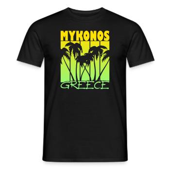 Mykonos Grèce Coucher de soleil - T-shirt homme - noir - Devant - AI Model Male 178 light (178cm)