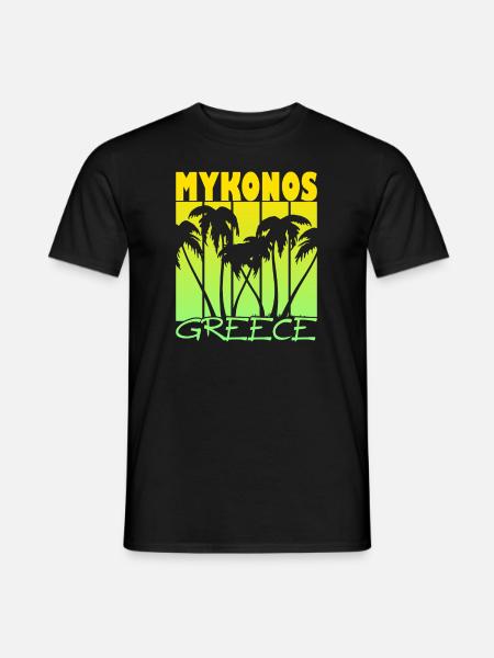 Mykonos Greece Sunset - Men's T-Shirt - black