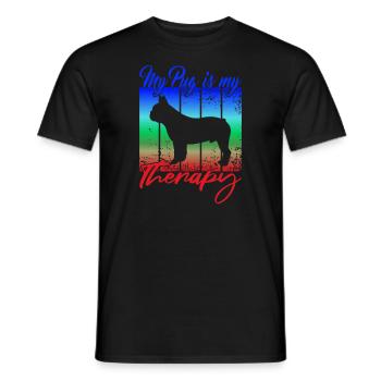 My Pug is my therapy - Men's T-Shirt - black - Front - AI Model Male 178 light (178cm)