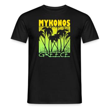 Mykonos Grèce Coucher de soleil - T-shirt homme - noir - Devant - AI Model Male 178 light (178cm)