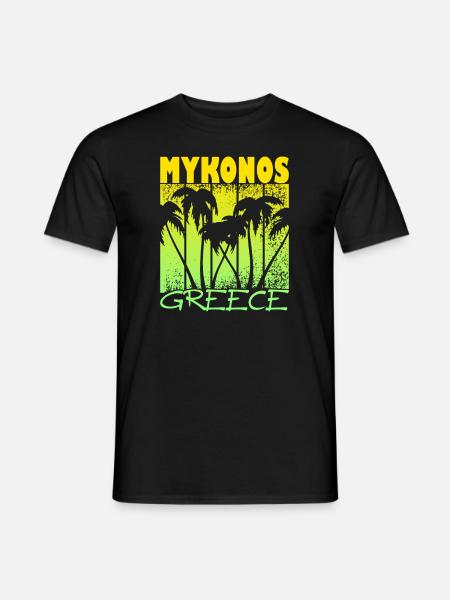 Mykonos Greece Sunset - Men's T-Shirt - black