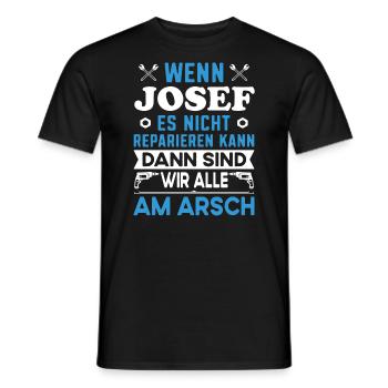 Name Josef reparieren Arbeit Büro lustig Fun - Männer T-Shirt - Schwarz - Vorne - AI Model Male 178 light (178cm)