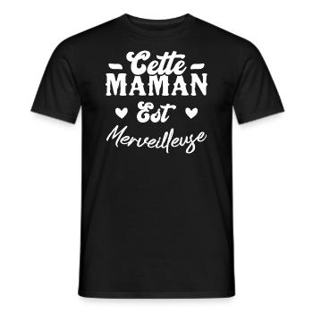Cette maman est merveilleuse - T-shirt homme - noir - Devant - AI Model Male 178 light (178cm)