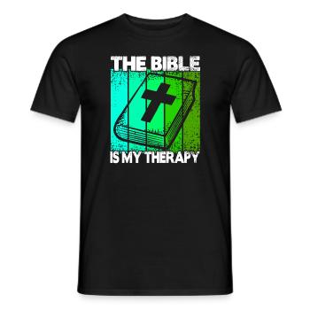The Bible Is My Therapy - Men's T-Shirt - black - Front - AI Model Male 178 light (178cm)