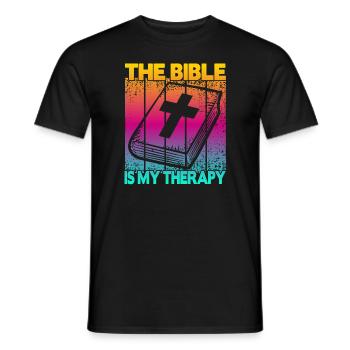 The Bible Is My Therapy - Men's T-Shirt - black - Front - AI Model Male 178 light (178cm)