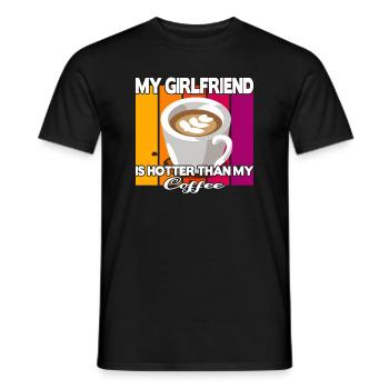 My Girlfriend is hotter than my Coffee - Men's T-Shirt - black - Front - AI Model Male 178 light (178cm)