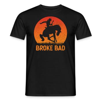 Texas Broke Bad Retro Sunset Cowboy - Männer T-Shirt - Schwarz - Vorne - AI Model Male 178 light (178cm)