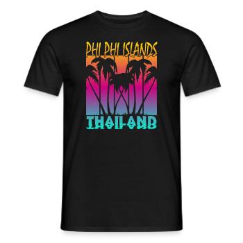 Vintage Phi Phi Islands Thaïlande - T-shirt homme - noir - Devant - AI Model Male 178 light (178cm)